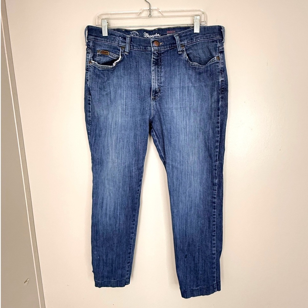 Wrangler Jeans Mens 34x26 Brockton Regular Slim Straight Leg Medium Wash Denim